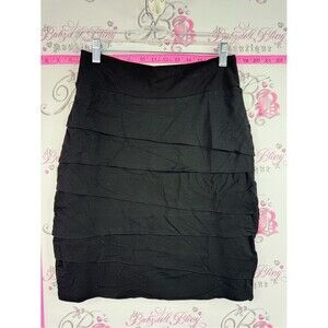 Rock n karma pencil Black Tiered Pencil Skirt - Sleek Work-to-Evening Style